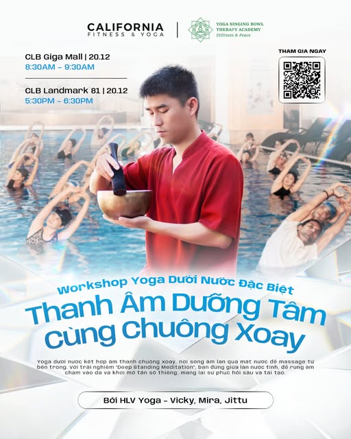 Workshop Trải Nghiệm Yoga Dưới Nước & Trị Liệu Yoga Chuông Himalaya